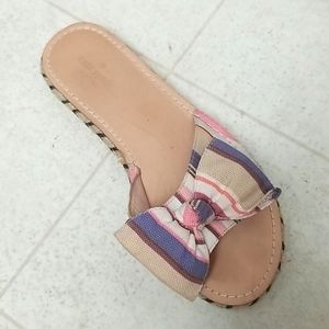 KATE SPADE multi color striped bow sandals idalah
